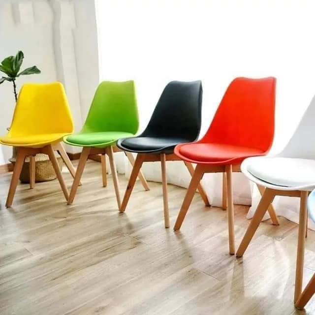 Leather Padded Eames Dining Chair - Image 3