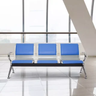 3-Link Blue Office Waiting Bench
